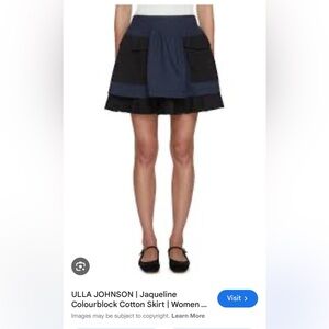 Ulla Johnson Elegant Black and Navy Women's Skirt Sz 6